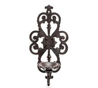 Sungmor Portavelas de hierro fundido para colgar en la pared, portavelas de estilo vintage con diseño de vid para el hogar, soporte de vela hecho a mano, decoración para interiores y exteriores