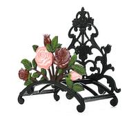 Sungmor Soporte de manguera de jardín de hierro fundido - Colgador decorativo pintado a mano para manguera de agua montado en la pared - Soporte de manguera colgante para decoración de pared