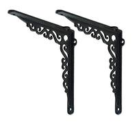 Sungmor - Soportes de estante de hierro fundido de alta resistencia a 90° - inoxidables sólidos para colgar en la pared - Paquete de 2 piezas y 18 cm