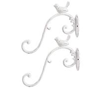 Sungmor - Soportes para cestas de hierro fundido de alta resistencia, 26 cm y 2 unidades, ganchos decorativos de pared para comedero de pájaros, linternas, campanillas de viento, macetas colgantes
