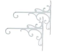 Sungmor - Soportes para cestas de hierro fundido de alta resistencia, 29 cm y 2 unidades, ganchos decorativos de pared para comedero de pájaros, linternas, campanillas de viento, macetas colgantes