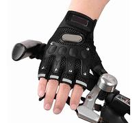 SUNGOOYUE 2 de Conducción de Medio Dedo, de Motocicleta Transpirables de Tela de Malla con Cierre de Gancho y Bucle para Protección de Las Articulaciones de Las Manos