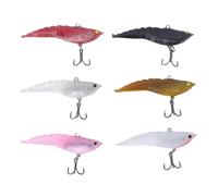SUNGOOYUE 6 Señuelos de Pesca de Plástico Suave Flotantes para Camarones con Ganchos Luminosos para Pesca de Agua Dulce y Salada, Diseño Realista de 2,56 Pulgadas, Flexible, Elástico, Fuerte