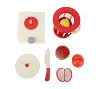 SUNGOOYUE Accesorios de Cocina de Juguete, Exprimidor de Frutas de Madera de Haya con Cortador de Tazas para Niños, Juego de Cocina, Juego de Simulación, Licuadora de Batidos, Juguete para Que los