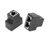 SUNGOOYUE Acoplador RJ45, 2 Uds Adaptador de Cable Ethernet 1 en 2 Salida RJ45 Interfaz Hembra Conector LAN Cable Extensor Divisor para Cable de Internet