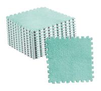 SUNGOOYUE Alfombra de Felpa para Suelo, Azulejos de Alfombra Entrelazados, Espuma de Felpa de 11,8 X 11,8 Pulgadas, Estera de Rompecabezas Suave Antideslizante Cortable para Habitación de Niños,