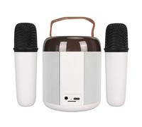 SUNGOOYUE Altavoces de Karaoke Inalámbricos, Máquina de Karaoke Portátil Bluetooth 5.3 con 2 Micrófonos Inalámbricos y Luces RGB, para Fiestas en Casa, Viajes Al Aire Libre (White)