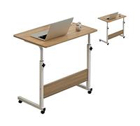 SUNGOOYUE Altura Ajustable El Escritorio de la Computadora Portátil Mesa de Metal Mesa Móvil para la Oficina en El Hogar, Diseño Práctico y Elegante para Uso de la Cama o sofá (Color Nuez)