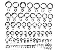 SUNGOOYUE Anillo de Guía de Línea de Ojo de Caña de Pescar, Kit de Reparación de Puntas de Guía de Caña de Fundición Telescópica de Cerámica de Acero Inoxidable