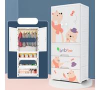 SUNGOOYUE Armario de bebé Combina Almacenamiento Colgado y Plegado | Armario para bebé con varilla de acero inoxidable para colgar ropa Construcción duradera y resistente Combina