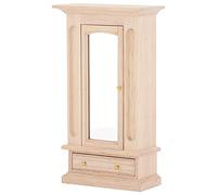 SUNGOOYUE Armario de Madera para Casa de Muñecas, Armario de Casa de Muñecas 1:12 en Madera Compuesta, Estante de Almacenamiento Abierto para Colgar, Organizador de Ropa, para Exhibición de Mini