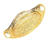 SUNGOOYUE Bandeja Ovalada para Servir Aleación de Zinc Patrón de Pavo Real Bandeja de Frutas 19 X 13 X 4,3 Cm Plato Decorativo Hecho a Mano para Nueces Dulces Joyería Mesa de Té Uso en Fiestas en el