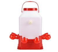 SUNGOOYUE Bebedero Automático para Aves de Corral, Alimentador de Agua de Plástico para Pollos, 8 Tazones, 10 litros, Gran Capacidad, Diseño de Limpieza Rápida para Granja, Pollo, Pato y Pájaros