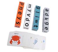 SUNGOOYUE Bloques de Alfabeto de Madera Juguete Educativo para Niños Boost Vocabulario Mejora Las Habilidades con Juego de Estilo de Duelo Interactivo para Aprender Palabras en Inglés