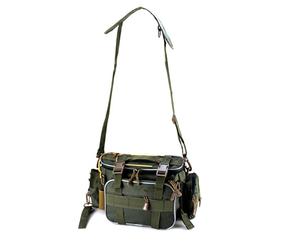 SUNGOOYUE Bolsa de Packle de Pesca Bolsa de Cintura con Divisor Extraíble Múltiples Bolsillos Molle para Accesorios de Pesca Pescadores Al Aire (Ejercito Verde)