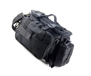 SUNGOOYUE Bolsa de Packle de Pesca Bolsa de Cintura con Divisor Extraíble Múltiples Bolsillos Molle para Accesorios de Pesca Pescadores Al Aire (Black)