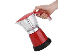 SUNGOOYUE Cafetero de Cafetera Desmontable de Olla Moka Eléctrica 480W para Uso Doméstico de 300 Ml/6 Tazas de Aleación de Aluminio en la Estufa, Claramente Aplicable a los Amantes del café (rojo)