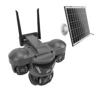 SUNGOOYUE Cámara de Seguridad Solar, Lente Triple 12MP 6K Ultra HD con Rotación de 355° Inclinación de 90° Zoom 10x Detección de Movimiento AI 4G LTE Conversación Bidireccional IP66,