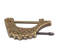SUNGOOYUE Candado de Chino Antiguo, Cerradura de Llave Plana de Aleación de Zinc y Bronce, 5,9 X 3,1 X 0,9 Cm, Cajón de Estilo Antiguo, Joyero, Cerradura de Maleta para Coleccionistas, Uso en