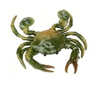 SUNGOOYUE Cangrejo de Simulación de PVC Suave para Decoración del Tema del Océano, Adorno de Acuario, Accesorio de Fotografía, Juego Sensorial, Artesanías para Aliviar el Estrés (Verde Oscuro)