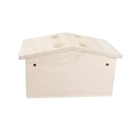 SUNGOOYUE Casa para Pájaros de Madera Casa para Pájaros de Madera de Platano Natural 23x12,9x12,5 Cm con Diseño Ventilado de 2 Orificios para Loros, Golondrinas y Aves Silvestres Que Anidan Al Aire