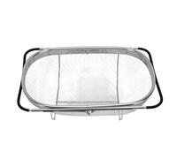 SUNGOOYUE Colador Ovalado de Acero Inoxidable Colador de Acero Inoxidable sobre el Fregadero de Malla de Gran Capacidad Expandible Apto para Lavavajillas para Drenar Pasta Lavar Frutas y Verduras,