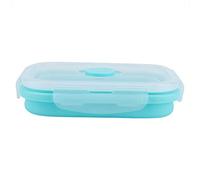 SUNGOOYUE Contenedor de Almacenamiento de Alimentos de Silicona, Lonchera Plegable de 1200 Ml Verde, Apto para Microondas, Congelador y Lavavajillas, Tapa de Ventilación, Diseño Apilable para Viajes