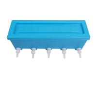 SUNGOOYUE Cubo de Alimentación de Leche PP Silicona Granja Alimentador de Animales Pequeños con 5 Tetinas Capacidad de 8 litros para Ganado Ovejas Cerdos Herramienta de Alimentación y Riego Montada