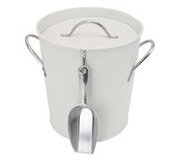 SUNGOOYUE Cubo de Hielo de Doble Pared Cubierta Cubierta de Cerveza Aller Fría con Pala de Hielo para la Fiesta de la Fiesta del Restaurante de Bares de Restaurante Plástico (WHITE)