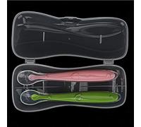 SUNGOOYUE Cucharas de bebé de Silicona Suave con Cuchara de Grado de Alimentos con Caja Práctica para la Marcha, Infantiles de Tamaño para Bebés Mayores de 4 Meses de Edad Amarillo y Azul/set