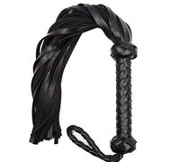 SUNGOOYUE Cuero Artificial, Látigo de Equitación de Poliéster para Látigo de Cultivo de Entrenamiento de Caballos (Negro)