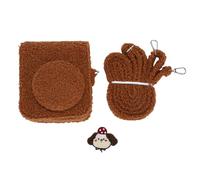 SUNGOOYUE de Cámara de Felpa, Cubierta Protectora Protectora a Prueba de Choque de Teddy Suave con Cuerda Colgante para una Cámara Instantánea de Mini 12 (Brown)