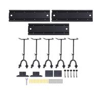 SUNGOOYUE de Estante de Montaje en Pared de Guitarra con 5 Ganchos Ajustables, Riel de Aluminio Giratorio de 270 Grados para Pantalla de Ukelele de Graves Acústicos Eléctricos,