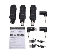 SUNGOOYUE de Micrófono Inalámbrico, Transmisor y Receptor XLR con Batería Recargable y Alcance de 100 M, para Micrófonos Dinámicos, Instrumentos, Computadoras, Mezcladores, Sistemas PA (1 por 2)