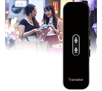 SUNGOOYUE Dispositivo Traductor de Idiomas, Traducción de Voz en Tiempo Real con Soporte para Varios Idiomas, para Viajes, Negocios, Aprendizaje, Chats Sociales (Black)