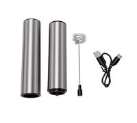 SUNGOOYUE Espumador De Leche Eléctrico, Espumador De Leche Batidor De Acero Inoxidable De 2 Velocidades Para Café Huevos Crema De Eléctrico, Varilla Batidor De Acero Inoxidable Recargable Con Dos