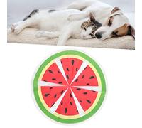 SUNGOOYUE Estera de Enfriamiento para Perros Patrón de Frutas de PVC Almohadilla de Hielo Redonda Cojín de Enfriamiento de Agua Plegable de 14.2 Pulgadas para Gatos Perros Piso de Verano Uso en