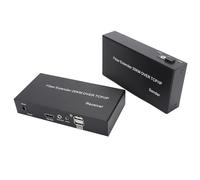 SUNGOOYUE Extensor de Fibra KVM 4K, Extienda Señales hasta 20 Km a Través de Cable de Fibra óptica Monomodo, con Control de Mouse y Teclado USB, para Pantalla Exterior de Cine en Casa de (Enchufe de