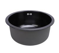 SUNGOOYUE Fregadero de Cocina Redondo de Acero Inoxidable con un Cuenco para Lavar Platos, Apto para Cocina y Bar, 42 Cm (Nanonegro)