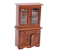 SUNGOOYUE Gabinete de Casa de Muñecas a Escala 1:12, Vitrina de Madera con Estante Ajustable, Librería Versátil para Decoración en Miniatura