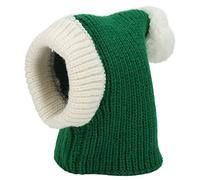 SUNGOOYUE Gorro de Invierno para Perros, Hilo de Lana, Gorro Cálido para Mascotas, Navideño de Punto Rojo con Cobertura para Las Orejas para el Cuello, para Perros y Gatos Pequeños, Medianos S, Ropa