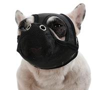 SUNGOOYUE Hoc. Mal de Malla Transpirable para Perros de Hocico Corto, Evitan Morderse, Ladridos, Correa de Fijación Rápida, Ajustable, Liviano, Se Adapta a Bulldog French, Boston Terrier (Grande)