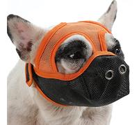 SUNGOOYUE Hoc. Mal de Malla Transpirable para Perros de Hocico Corto, Evitan Morderse, Ladridos, Correa de Fijación Rápida, Ajustable, Liviano, Se Adapta a Bulldog French, Boston Terrier (Grande)