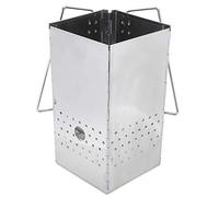 SUNGOOYUE Horno Portátil de Leña y Carbón, Parrilla Plegable de Acero | Diseño de flujo de aire hueco, lateral para un movimiento seguro, estufa plegable de 6,4x6,1x11,4 pulgadas, cocina al aire