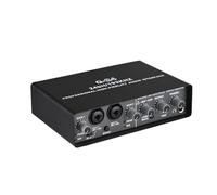 SUNGOOYUE Interfaz de USB, Tarjeta de Sonido de 48V Professional Professional con Bucle hacia Atrás, Enchufe y Reproducir una Tarjeta de Sonido Externa USB para Grabación de Música,