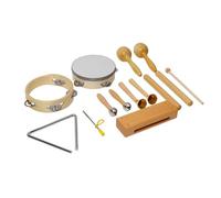 SUNGOOYUE Juego de Instrumentos Orff, Percusión Musical de 8 Piezas para Niños con Bolsa de Mano, Herramienta de Aprendizaje Temprano de Madera Maciza y Hierro para la Clase de Música