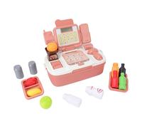 SUNGOOYUE Juego de Juguetes de Caja Registradora para Niños, Juego de Simulación, Tienda de Comestibles, Cajero, Juguete con Alimentos y Bebidas, Juguete Educativo para Juegos de rol para