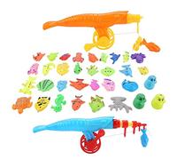 SUNGOOYUE Juego de Juguetes de Pesca para Bebés, Cañas de Pescar Magnéticas, Juego Educativo de Organismos Marinos, con Huevos, Patos (39 Piezas/Juego)