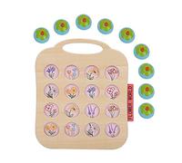 SUNGOOYUE Juguete de Ajedrez a Juego con Memoria, Juego de Rompecabezas de Madera con 7 Cartas, Tablero de Borde Liso, Entrenamiento de Observación y Memoria, de Mesa para Niños Pequeños a Partir de