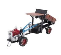 SUNGOOYUE Juguete de Tractor de Mano Vintage, Modelo de Granja de Aleación con Manivela para Niños, Accesorios para Construir Arado/Carro, Juego de rol de Granja Inmersivo, Exhibición de